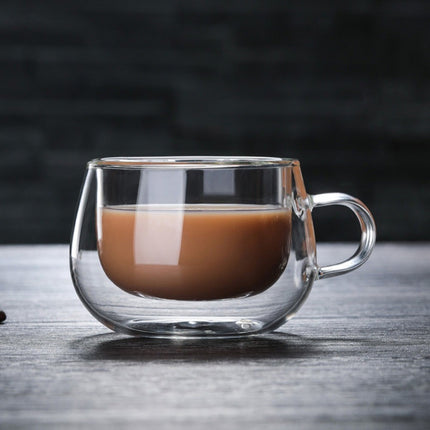 Taza de vidrio de borosilicato resistente al calor de doble pared