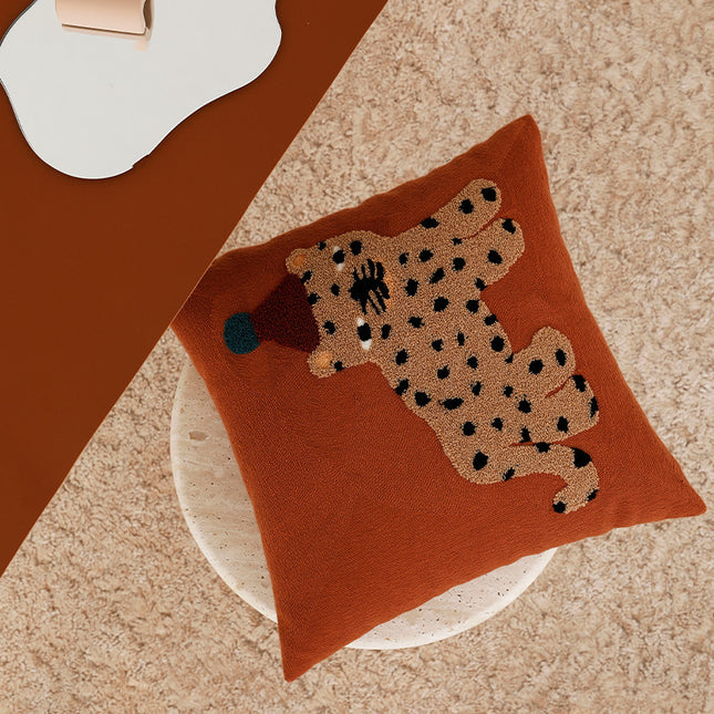 Cartoon Leopard Throw Pillow Living Room Sofa Case - Wnkrs