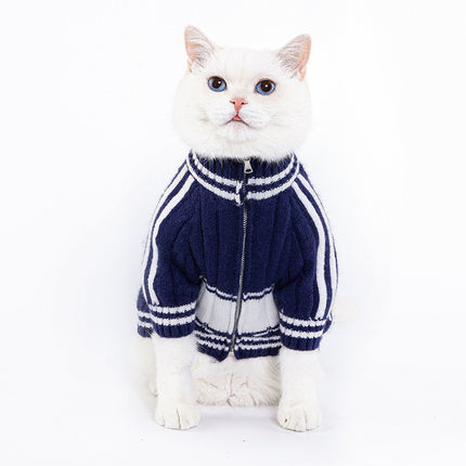 Cardigan douillet à fermeture éclair pour animaux de compagnie