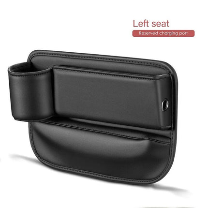 Luxury PU Leather Car Seat Gap Organizer with Cup Holder - Wnkrs