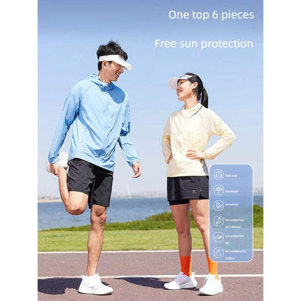 Chaqueta de running de verano con capucha y protección UV transpirable