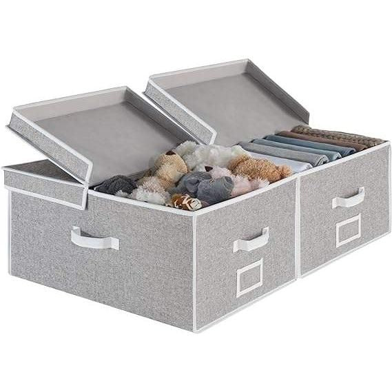 55L Large Storage Bin with Double-Open Lid & Divider - Wnkrs