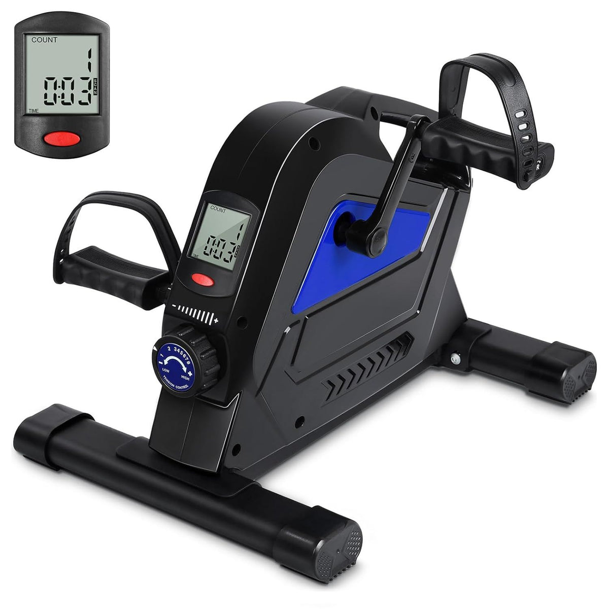 Compact Under Desk Bike Pedal Exerciser with Magnetic Resistance