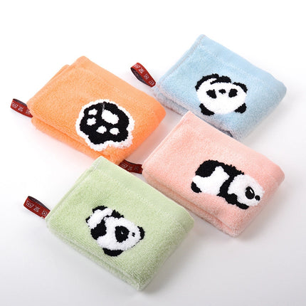 Serviette de toilette pour bébé en coton jacquard motif panda dessin animé