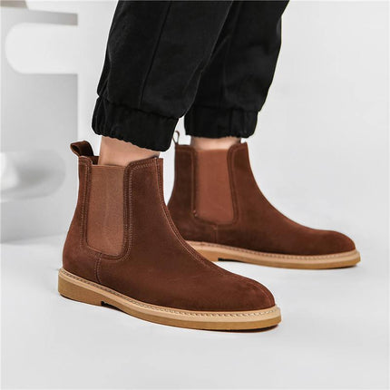 Bottines Chelsea en cuir véritable pour hommes