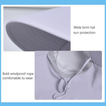 Adjustable Sun Protection Bucket Hat with Shawl for Outdoor Activities - Wnkrs