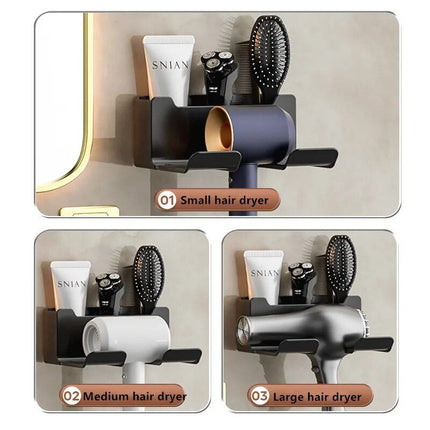 Double-Tier Eco-Friendly Wall Mounted Hair Dryer Holder - Wnkrs