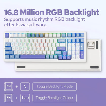 Teclado mecánico para juegos RGB con cable y Bluetooth inalámbrico