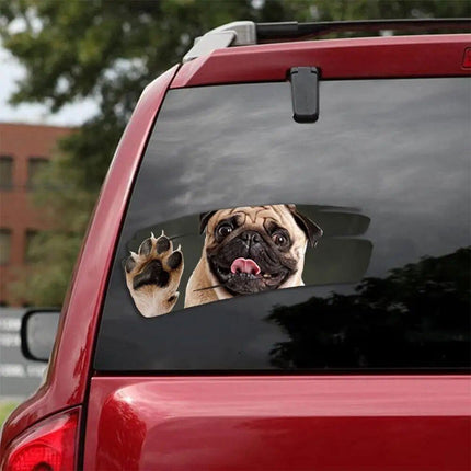 3D Effect Cracked Alien-Pet Car Decal - Wnkrs