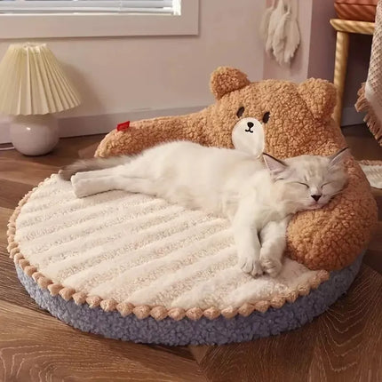 Tapis de canapé confortable en forme d'ours pour chat