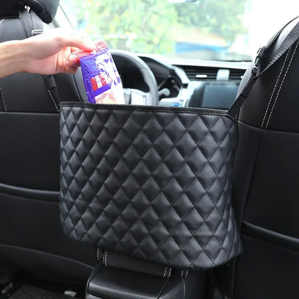 Soporte de malla para bolsos y barrera organizadora para asiento trasero de automóvil de lujo