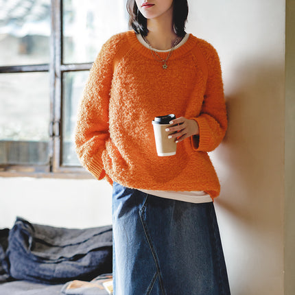 Vintage Orange Knit Pullover Sweater