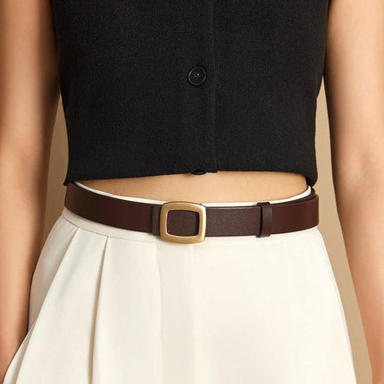 Ceinture en cuir de vache véritable avec boucle carrée design