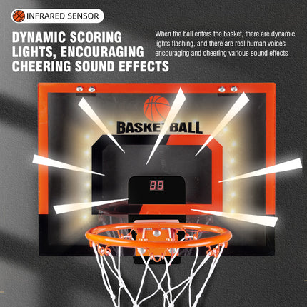 Wall-Mounted Breakaway Basketball Hoop with Electronic Score Counter