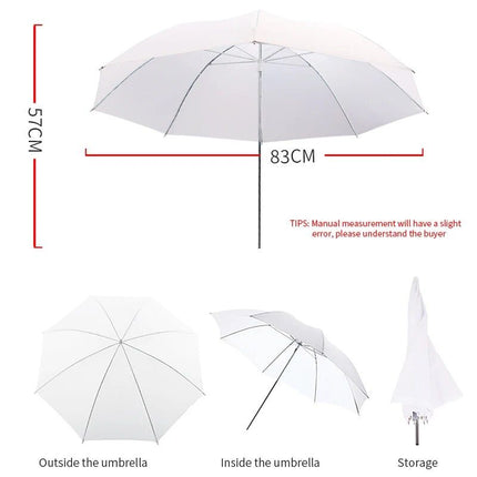 33" Soft Umbrella White Translucent 4-Pack for Studio Photography Lighting - Wnkrs