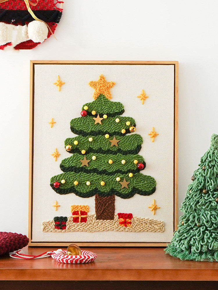 Christmas Tree Russian Stamp Embroidery Handmade Diy Material Package