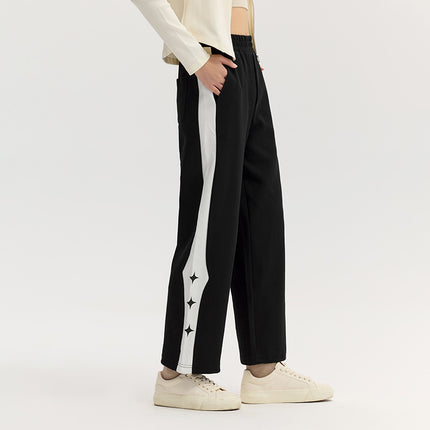 Pantalon large texturé à taille élastique