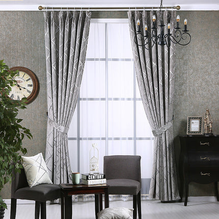 Solid Color Simple Modern Light Luxury Living Room Chenille Blackout Curtains - Wnkrs