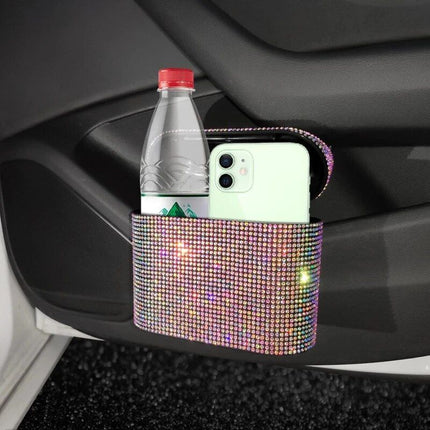 Bling Car Trash Can with Rhinestone Accents - Wnkrs