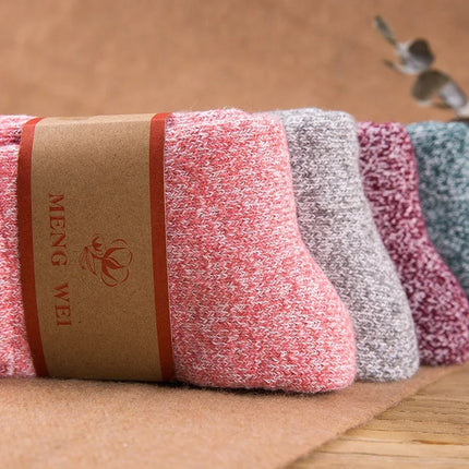 Chaussettes chaudes et mignonnes en laine et coton de style japonais pour femmes