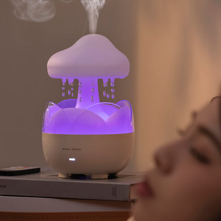 Humidificador de aire Raindrop con lámpara de colores