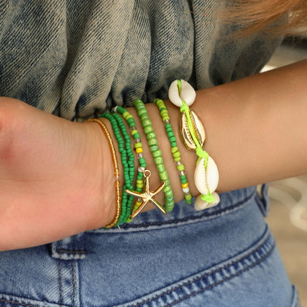 Summer Beach Bohemian Beaded Starfish Bracelet Set