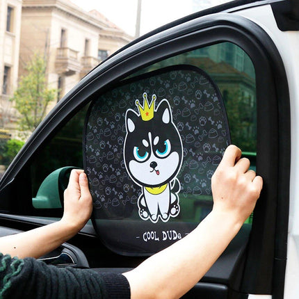 Adorable Animal Cartoon Car Window Sunshades - 2PCS, Universal Fit, Anti-UV, Privacy Protection - Wnkrs