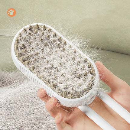 Brosse de toilettage électrique 3 en 1 pour chat avec fonction vapeur, massage et peigne