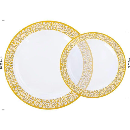 96pcs Gold Plastic Plates - Wnkrs