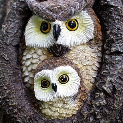 Ornement en résine à suspendre en forme de hibou mignon pour le jardin