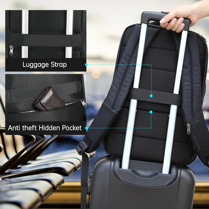 Sac à dos de voyage en nylon imperméable avec port USB pour ordinateur portable 15,6"