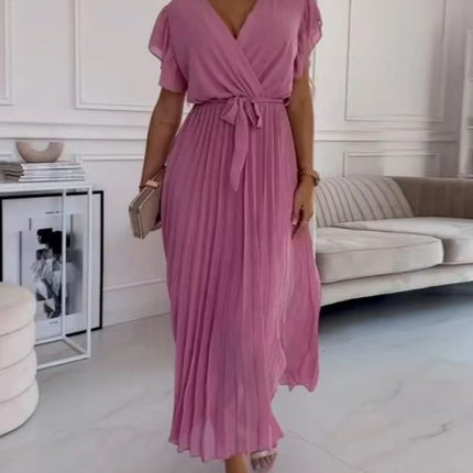 Robe de couleur unie pour femme à la mode