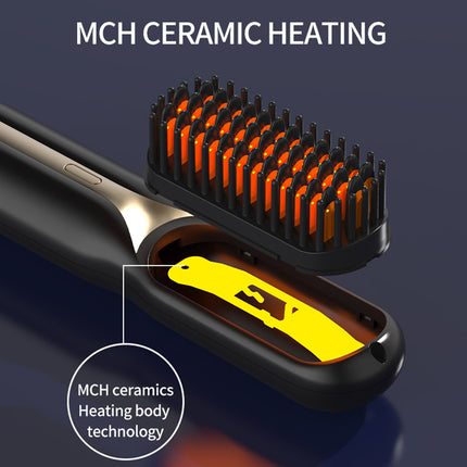 Plancha de pelo de cerámica inalámbrica con peine caliente