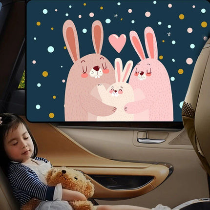 Magnetic Curtain In The Car Window Sunshade Cover Cartoon Universal Side Window Sunshade UV Protection For Kid Baby Children - Wnkrs