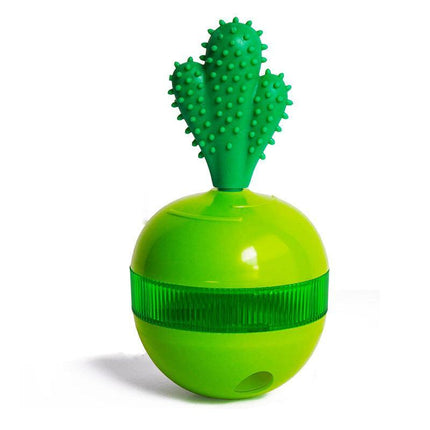 Juguete interactivo para perros con forma de cactus 3 en 1: mastica, dispensa y juega