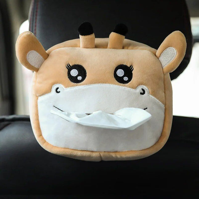 Adorable Plush Animal Car Tissue Holder - Napkin Dispenser for Auto & Home - Wnkrs