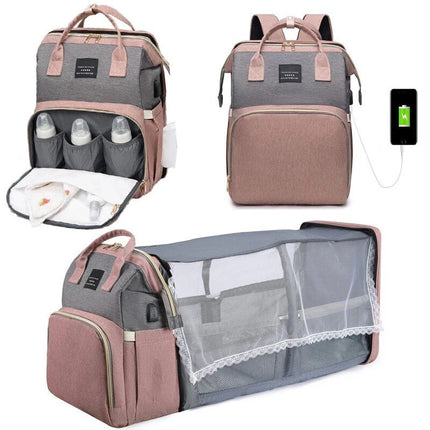 Multi-Function Portable Baby Diaper Bag with Folding Crib and Changing Table - Wnkrs