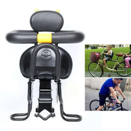 Child-Friendly Front Mount Bike Seat with Safety Harness and Foot Pedals for Kids - Wnkrs