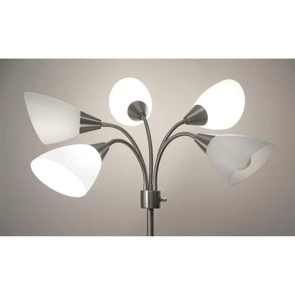 Flexible Five-Light Floor Lamp with Frosted Acrylic Shades - Wnkrs