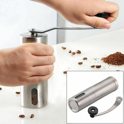 Hand Crank Pepper Conical Burr Grinder Coffee Beans Mill Muller Stainless Steel - Wnkrs