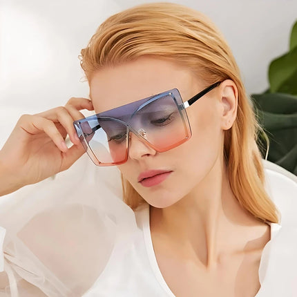 Fashion Oversized Flat Top Sunglasses