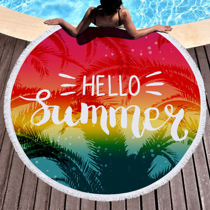 Summer round printed beach towel - Wnkrs