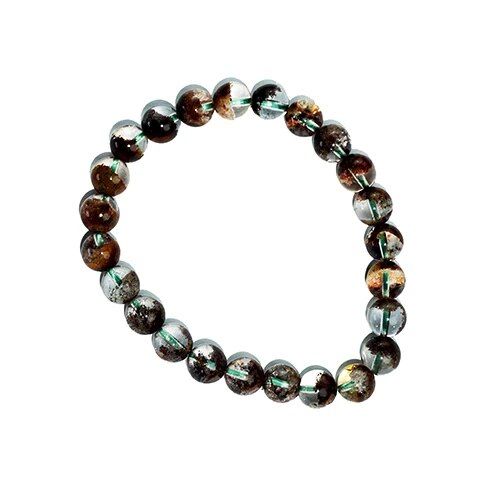 Brazilian Natural Phantom Quartz Elastic Bead Bracelet - Wnkrs