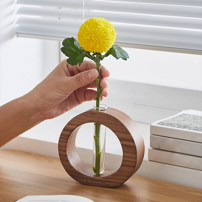 Mini vase en verre en bois massif pour la décoration du salon