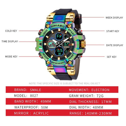 Men's Dual Display Sporty Fitness Watch - Wnkrs