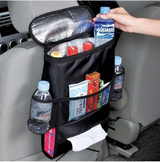 Deluxe Car Back Seat Multi-Pocket Organizer with Tissue Box Holder - Wnkrs