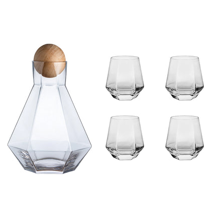 Ensemble de carafe en verre élégant avec couvercle en bois – Parfait pour toutes les occasions