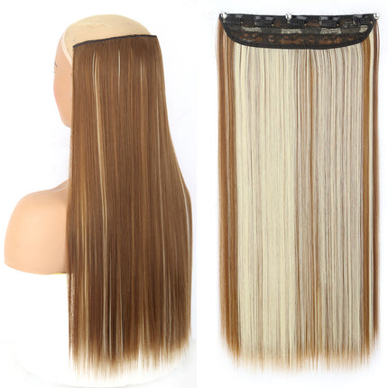 Extensiones de cabello sintético largo y liso con clip