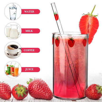 Kawaii Strawberry Glass Cup