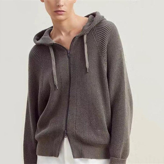 Cardigan élégant en coton avec fermeture éclair et perles